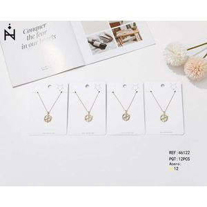 Collana con ciondolo rotondo a doppia freccia con accessori in rame, gioielli alla moda - Product Image 1