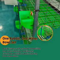 Cage à lapins à 9 trous avec abreuvoir et mangeoire Cage à nid de lapins Cage d'élevage de lapins à 3 couches et 9 trous
