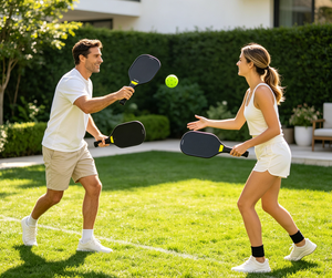 Juego de 2 Palas de Pickleball de Madera, Raquetas Ligeras con 4 Pelotas, Juego Familiar para Principiantes en el Patio Trasero al Aire Libre - Product Image 5