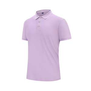 Camisa Polo de Color Sólido, Algodón, Uniforme de Trabajo para Hombre, Manga Corta, Talla XL, Morado - Product Image 3