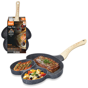 Poêle à griller RAF R.2550 19CM en aluminium à trois sections, surface noire mouchetée, poignée effet bois, pour cuisson au gaz <span class=keywords><strong>et</strong></span> à <span class=keywords><strong>induction</strong></span> - Product Image 5