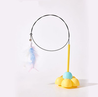 Vente en gros Fabricants personnalisés Jouets pour chat les moins chers Ventouse auto-indulgente Chat-teasing Stick Steel Wire Long Pole Toy