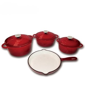 La cocina 7 piece amazo N màu xanh gang men <span class=keywords><strong>Cookware</strong></span> Set - Product Image 6