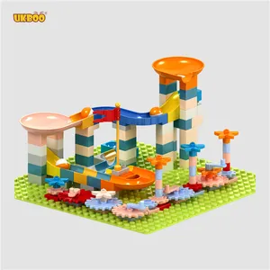 De gros blocs 1 ans-Haoyukeo — blocs de construction coulissants, équipement à construire soi-même, briques de course en marbre, jouets pour enfants, anniversaire, noël, 120 pièces
