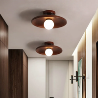 Plafonnier moderne en bois de noyer à hauteur réglable pour allée, couloir, passage, escalier, LED à intensité variable avec garantie d'un an