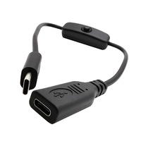 0,3 m USB c verlängertes Push-In-Schlüsselsc halter kabel USB Typ c Stecker-Buchse-Kabel mit Ein/Aus-Schalter