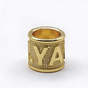 Vergulde duivenpootring met gesloten uiteinde, identificatie, decoratief, voor speciale fok, privégebruik, model GSF-GPR 1213-2 - Product Image 1