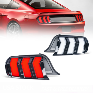 Feux arrière LED archaïques pour Ford Mustang GT350 GT550 S550 <span class=keywords><strong>2015</strong></span> à 2023, feux arrière Mustang 2018 avec animation séquentielle (transparent) - Product Image 1