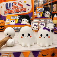 Jouet Squishy Fantôme d'Halloween en Gros, Mignon et Doux, Anti-Stress, Jouet Sensoriel en Vrac pour Fête d'Enfants, OEM/ODM