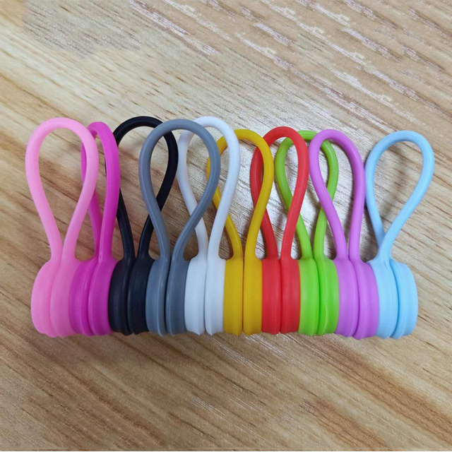 Wholesale Office & Travel Use Silicone Earphone Holder USB Cable Management Reusable Clips Organizer