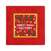 Tapis de jeu de Mahjong imprimé à thème, tapis de table antidérapant en similicuir, accessoire de Mahjong, cadeau pour Noël, anniversaires, fêtes et rassemblements