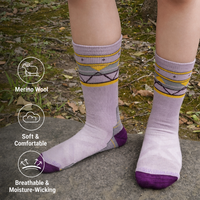 Chaussettes en laine mérinos tricotées pour femmes et hommes, unies, rembourrées, respirantes, anti-humidité, pour l'hiver, jeunes et adultes, ODM, randonnée en plein air