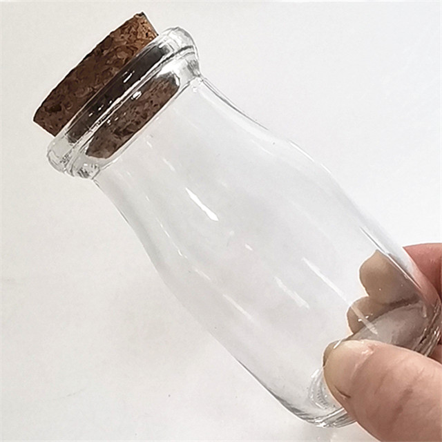 100ml glass bottles with cork lid pudding yogurt jars