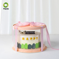 Grand motif cylindrique Transparent boîte à gâteau ronde transparente fleur cadeau boîte de rangement d'exposition anti-poussière
