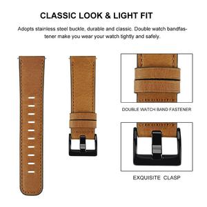 Correa de pulsera inteligente de 22mm, accesorios de pulsera para <span class=keywords><strong>Samsung</strong></span> Galaxy <span class=keywords><strong>Watch</strong></span>, correa de reloj de cuero con cera de aceite Retro de 46mm - Product Image 3