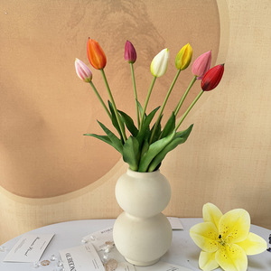 Fábrica de Flores Meiyu, Tulipán Artificial de Tallo Único, Goma Suave, Frutado Grande, Decoración para el Hogar, Accesorios para Bodas - Product Image 1