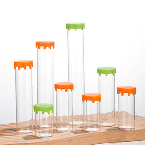 Bocaux en verre personnalisés pour cire avec bouchon en plastique, couvercles anti-goutte en silicone et base en PP - 6/8ml/100ml - Product Image 2