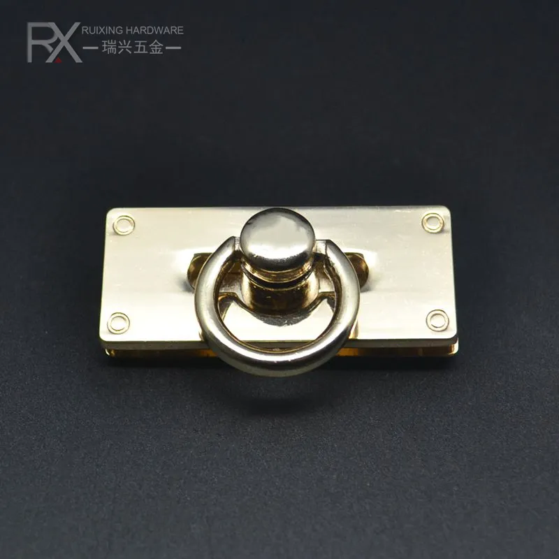 customized zinc alloy metal bag lock circle ring turns Bags Clasp lock Closure Bag twist folding Lock buckle for handbag