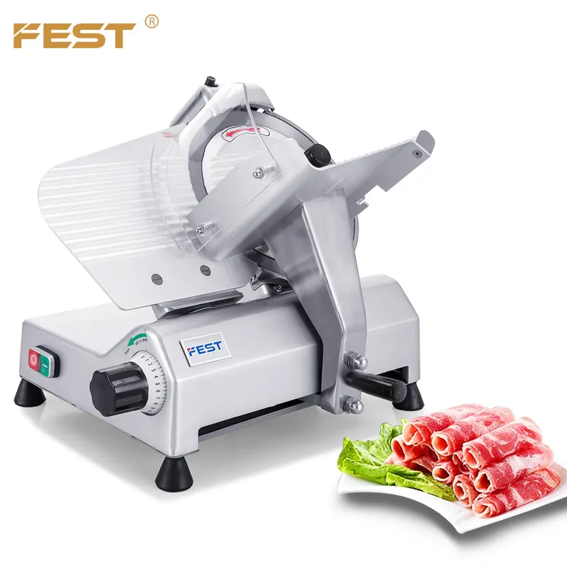 FEST Butcher Deli Slicer Cá Phi Lê Slicer Máy 250es-10 Từ Giấy Mỏng Đến 17Mm Đông Lạnh Thịt Cutter Kim Loại Máy Cắt