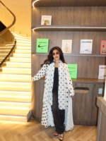 Abaya Hafizah blanche à pois, robe musulmane de Dubaï, vente en gros, kaftan modeste, Ramadan Aïd 2026, fournisseur d'usine de vêtements islamiques