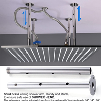 Système de douche monté au plafond en laiton pommeau de douche pluie de 16 pouces robinet thermostatique dissimulé pour hôtel Spa usage commercial