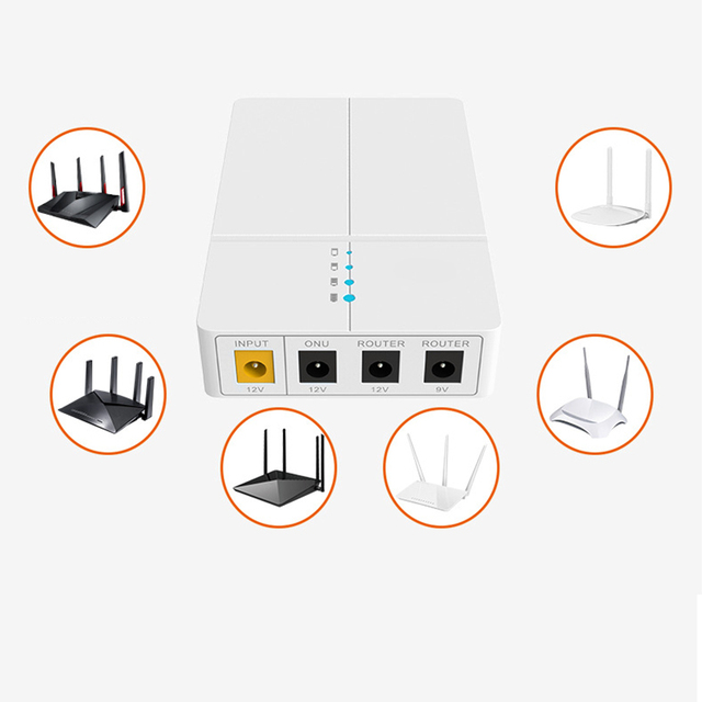CE Home Wifi Mini Ups Small 5v 9v 12v 2a Dc Poe Modem Lithium Battery Bank Uninterruptible Power Supplies for Onu Router Optical