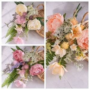 Bouquet de fleurs artificielles pivoine en tissu tissé plastique pour décoration intérieure et accessoires de mariage CF01333 - Product Image 3