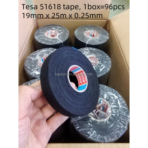 เทปพันสายไฟ <span class=keywords><strong>Tesa</strong></span> <span class=keywords><strong>51618</strong></span> แบบใช้น้ำเป็นตัวกระตุ้น วัสดุ PET สำหรับงานปิดบัง ใช้กับรถยนต์ Mercedes BMW Audi ขนาด 19 มม. * 25 ม. บรรจุ 1 กล่อง จำนวน 96 ชิ้น - Product Image 6