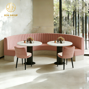 Mesa Redonda de Mármol para Cafetería, Juego de Muebles para Restaurante, Sofá, Asientos, Sillas, Mesa para Cafetería - Product Image 4