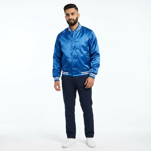 Veste universitaire noire personnalisée unisexe avec col montant et logo frontal – Vente en gros - Product Image 1