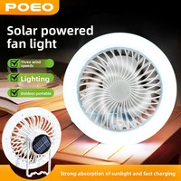 Ventilateur de camping solaire télécommandé 2-en-1 avec lampe LED, lanterne de tente 3600mAh rechargeable, ampoule d'urgence portable - Vente en gros usine