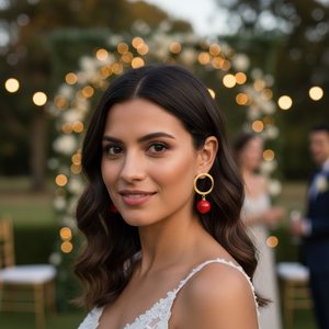 Pendientes de Botón con Dije de Coral Chapados en Oro de 22K, Hechos a Mano en Turquía, Modernos, para Regalo de Boda o Fiesta, Joyería Vintage de Plata de Ley 925 - Product Image 3