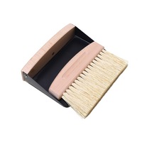Mini pelle à poussière boisée Portable et ensemble de brosses Table de bureau petite brosse de nettoyage de pelle à poussière en métal balayeuse de Table naturelle Combo