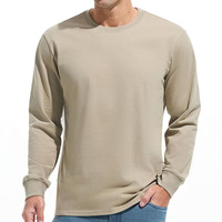 T-shirt épais à manches longues et col ras du cou personnalisé pour hommes T-shirt de base en coton lourd pré-rétractable Vêtements de créateurs pour hommes pour l'automne