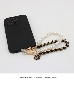 เคสโทรศัพท์หนังผู้หญิงสุดหรูพร้อมสายคล้องคาดลำตัวแบบโซ่ประดับมุกใช้ได้กับ <span class=keywords><strong>iPhone</strong></span> 15 13 12 11 x XR <span class=keywords><strong>XS</strong></span> - Product Image 5