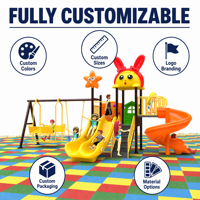 SageDelightRides Fixations pour structures de jeu en vrac, avec protection pour enfants, en LLDPE et acier galvanisé, modèle Town Square, vente en gros