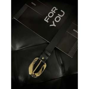 Fiori Asymmetric <b>Gold</b> Buckle Women's Leather <b>Belt</b> Casual Style Standard Fit - Product Image 1