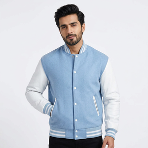 Customized OEM Varsity College Jackets Wholesale Blank Breathable Plus Size <b>Man</b> Jacket for <b>Man</b> Wool Leather Jacket - Product Image 1