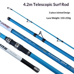<span class=keywords><strong>Canne</strong></span> à pêche de <span class=keywords><strong>surfcasting</strong></span> à action rigide pour la pêche en mer, vente en gros usine ; <span class=keywords><strong>Canne</strong></span> à pêche télescopique en carbone de qualité export 4,2 m - Product Image 1