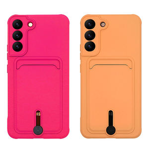 Custodia per telefono in Silicone con Slot per schede Color caramella per Samsung S23 S22 Ultra S21 Plus S20 S21FE A52 A72 <span class=keywords><strong>A51</strong></span> A71 A32 A53 custodia morbida per portafoglio - Product Image 1