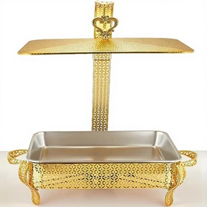 Calentador de Buffet de Lujo con Baño de Oro, Contenedor para Calentar Alimentos, Olla Caliente, Olla para Alcohol, Calentador de Buffet de 5L, Acero Inoxidable, Hierro, 6 - Product Image 6
