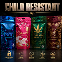 Pochettes en plastique personnalisées imprimées pour tabac, sachets Mylar anti-odeur avec fermeture éclair pour tabac à mâcher