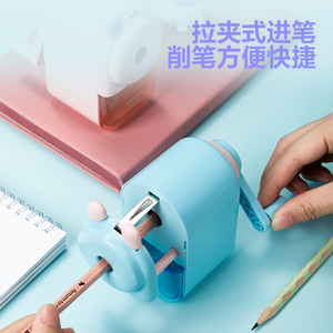 Deli Pencil Sharpener 0642D Manual Hand Crank For Kids School Use Pink With Large Diameter 12mm - Product Image 5