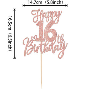 Glitter Happy <strong>18th</strong> <strong>Birthday</strong> Cake Topper Cheers to 18 Years <strong>Birthday</strong> <strong>Party</strong> <strong>Decorations</strong> for <strong>Birthday</strong> Anniversary <strong>Party</strong> Supplies - Product Image 5