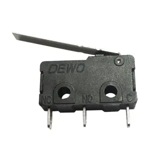 manufacturer Car micro switch black color with straight stainless lever 5a 250v 3pins SPDT micro switch