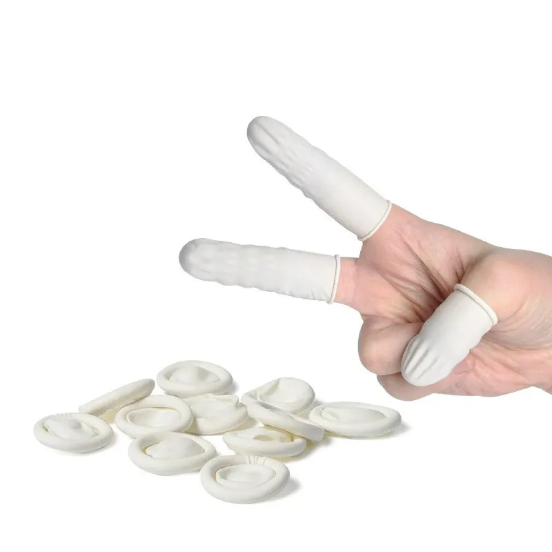 Guantes de látex antiestáticos blanco para dedo, cunas de dedo de goma antiestáticas de alta calidad, venta directa de fábrica