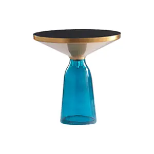 נורדי צבעוני בית רון החיים ריהוט קפה שולחן עגול השיש זכוכית שולחן קפה
