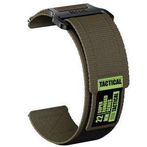 Bracelet de montre tactique en nylon 20 mm 22 mm - Bracelet de remplacement tissé super robuste pour Garmin Forerunner 265/ <span class=keywords><strong>Huawei</strong></span>/Amazfit/ Samsung - Product Image 5