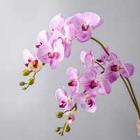 H-1078 Orchidée Phalaenopsis Artificielle Haut de Gamme 100cm, Toucher Réel, Latex Hydratant, Fleur Décorative