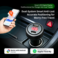 Cargador de Coche GPS de 65W con Rastreador Antipérdida, Voltímetro LED, Carga Rápida USB Tipo C, Encendedor de Cigarrillos para iOS y Android, 1 Año de Garantía